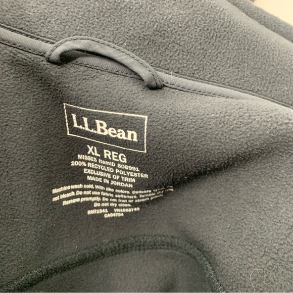 LL Bean Men Size Medium Pullover 1/2 Zip Jacket Black Windproof Fleece Top - Picture 8 of 8